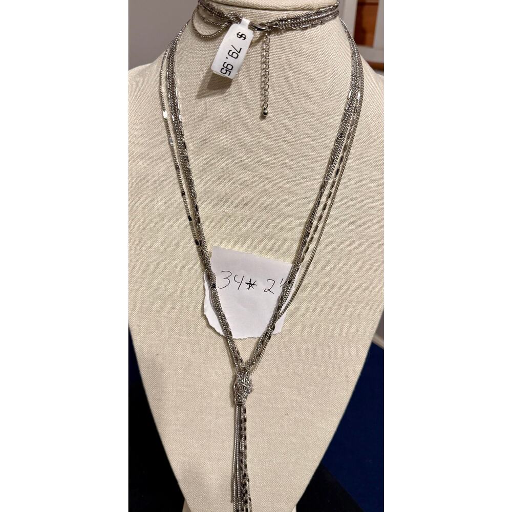 Macy’s NWT Silver Tone Necklace 34”
